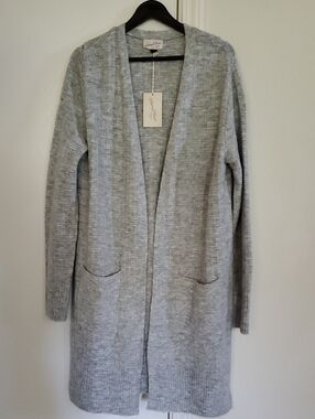 New - Universal Thread Heather Grey Long Open-front Cardigan, Size Large